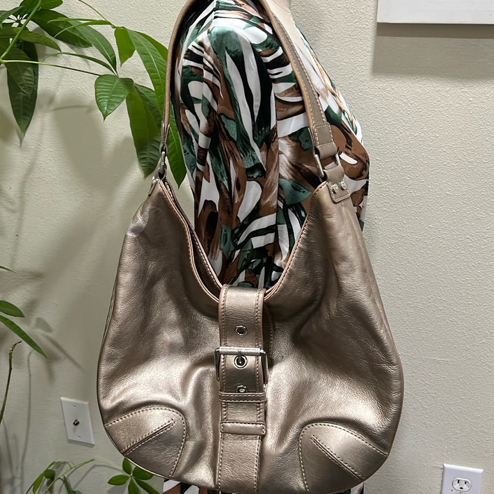 Michael Kors Gold Metallic Hobo Shoulder Bag Handbag